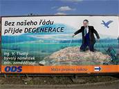 Parodie na p�edvolební billboard ODS.