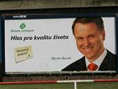 P�edvolební billboard Zelených.