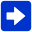 Right-pointing white arrow in blue rounded square.svg