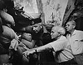 Israeli Prime Minister, Minister of Defense David Ben-Gurion, Jerusalem District Commander Yossef Nevo & Jerusalem Mayor Mordechai Ish-Shalom inspecting an Army post on Jerusalem Border, August 1962.
