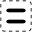 Black equals sign on white rounded square with black dashed border.svg